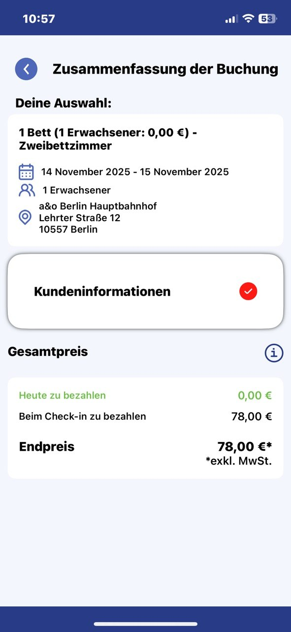 a&o Hostel voucher instruction step 7